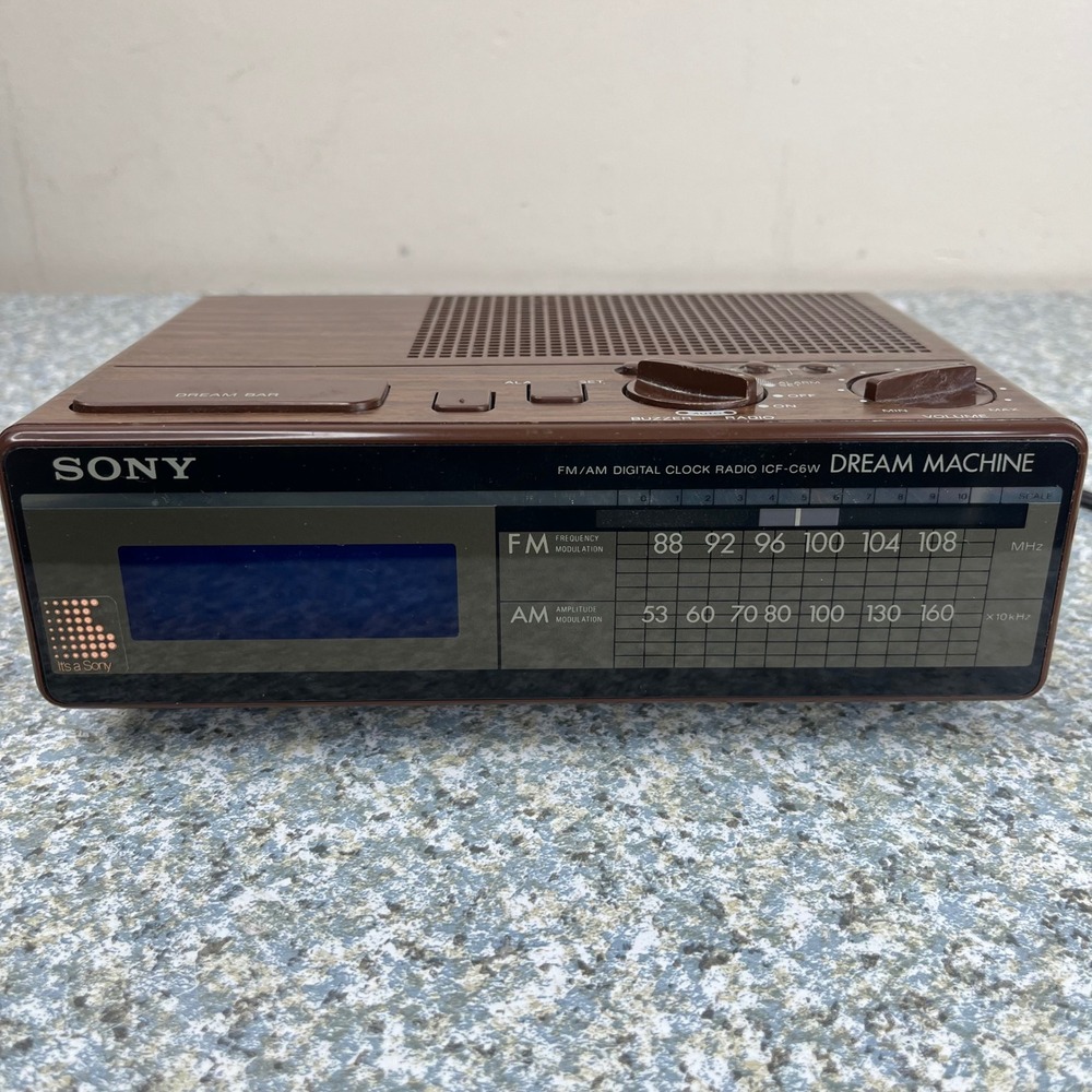 Sony Clock Radio Dream Machine ICF-C6W Brown Wood Grain Vintage AM FM For Repair